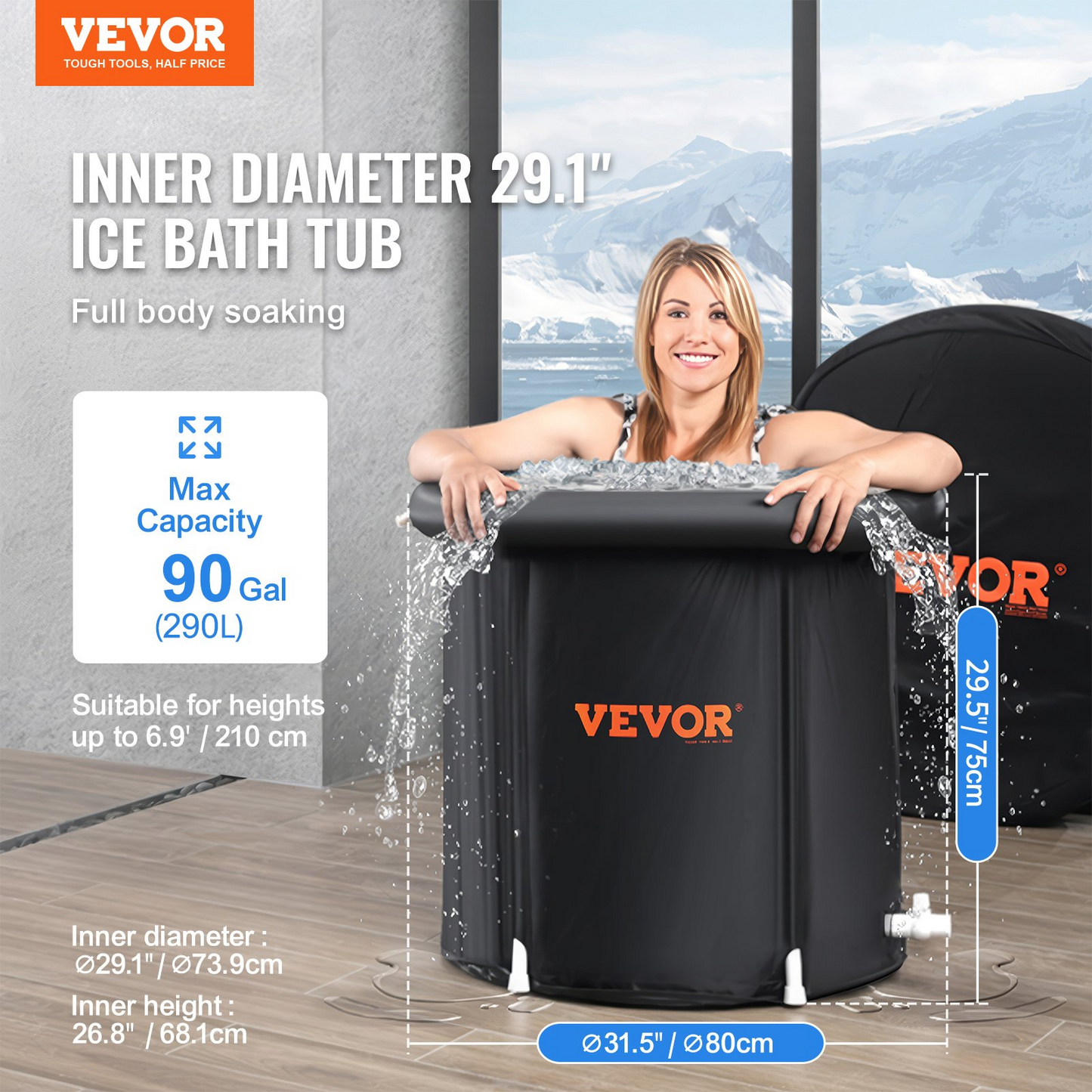 VEVOR Ice Bath Tub for Athlete Cold Water Therapy Plunge Tub Inflatable Bathtub - Navarrete Furniture