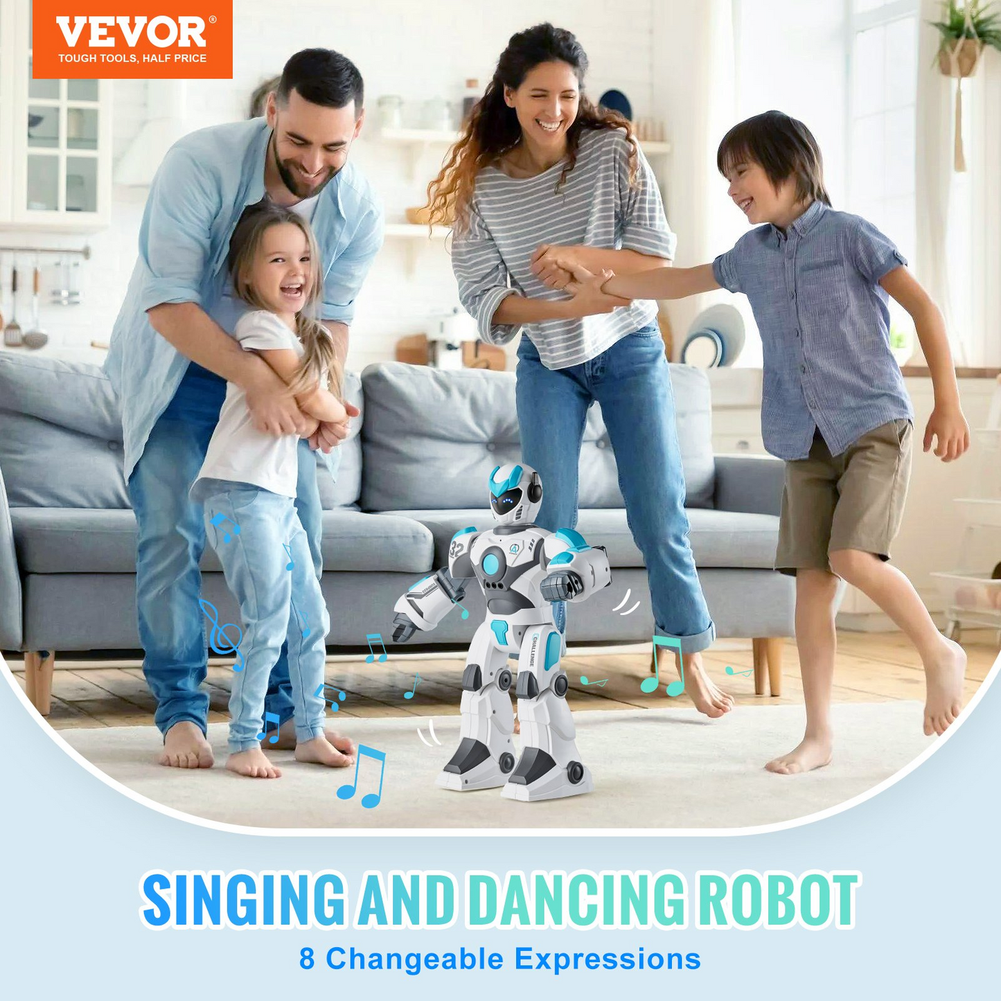 VEVOR RC Robot Toy Talking Dancing Gesture and Voice Remote Control Programmable - Navarrete Furniture