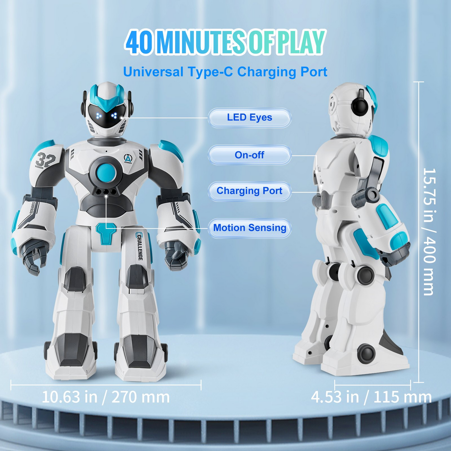 VEVOR RC Robot Toy Talking Dancing Gesture and Voice Remote Control Programmable - Navarrete Furniture