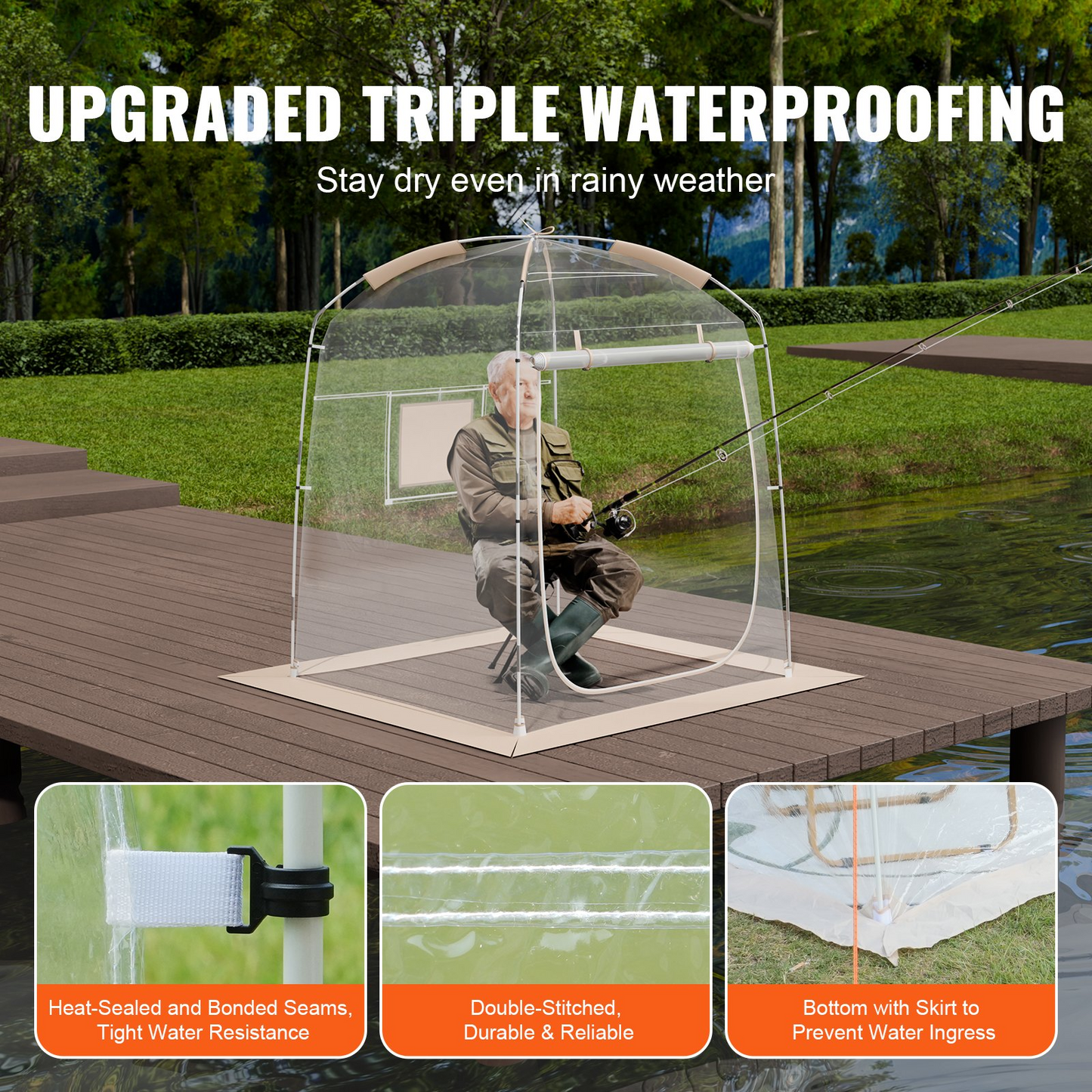 VEVOR Sports Tent Instant Tent Shelter Weather Proof 1 Person Clear Bubble Tent - Navarrete Furniture