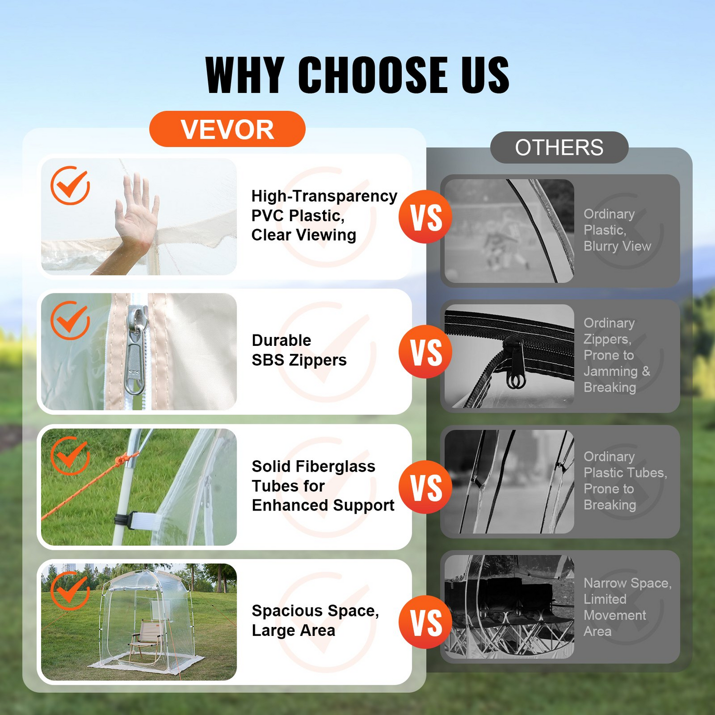 VEVOR Sports Tent Instant Tent Shelter Weather Proof 1 Person Clear Bubble Tent - Navarrete Furniture