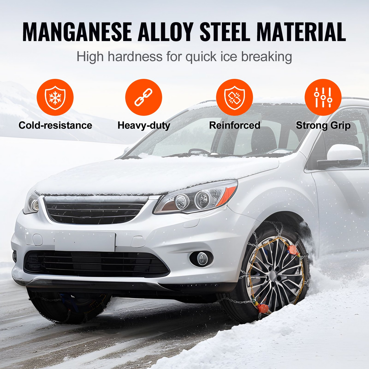 VEVOR Auto Tightening Snow Chains Diamond Mesh Anti-slip Traction Wheel Chains - Navarrete Furniture