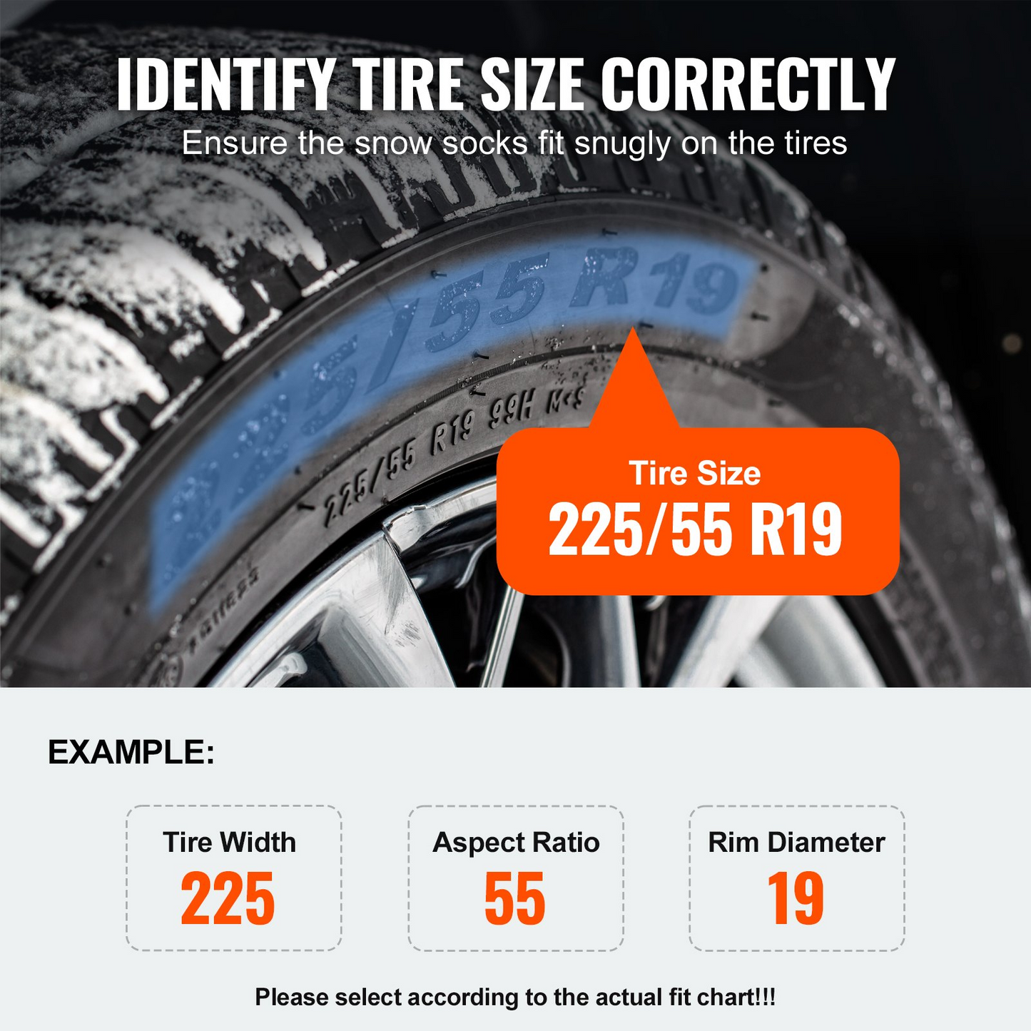 VEVOR Auto Tightening Snow Chains Diamond Mesh Anti-slip Traction Wheel Chains - Navarrete Furniture