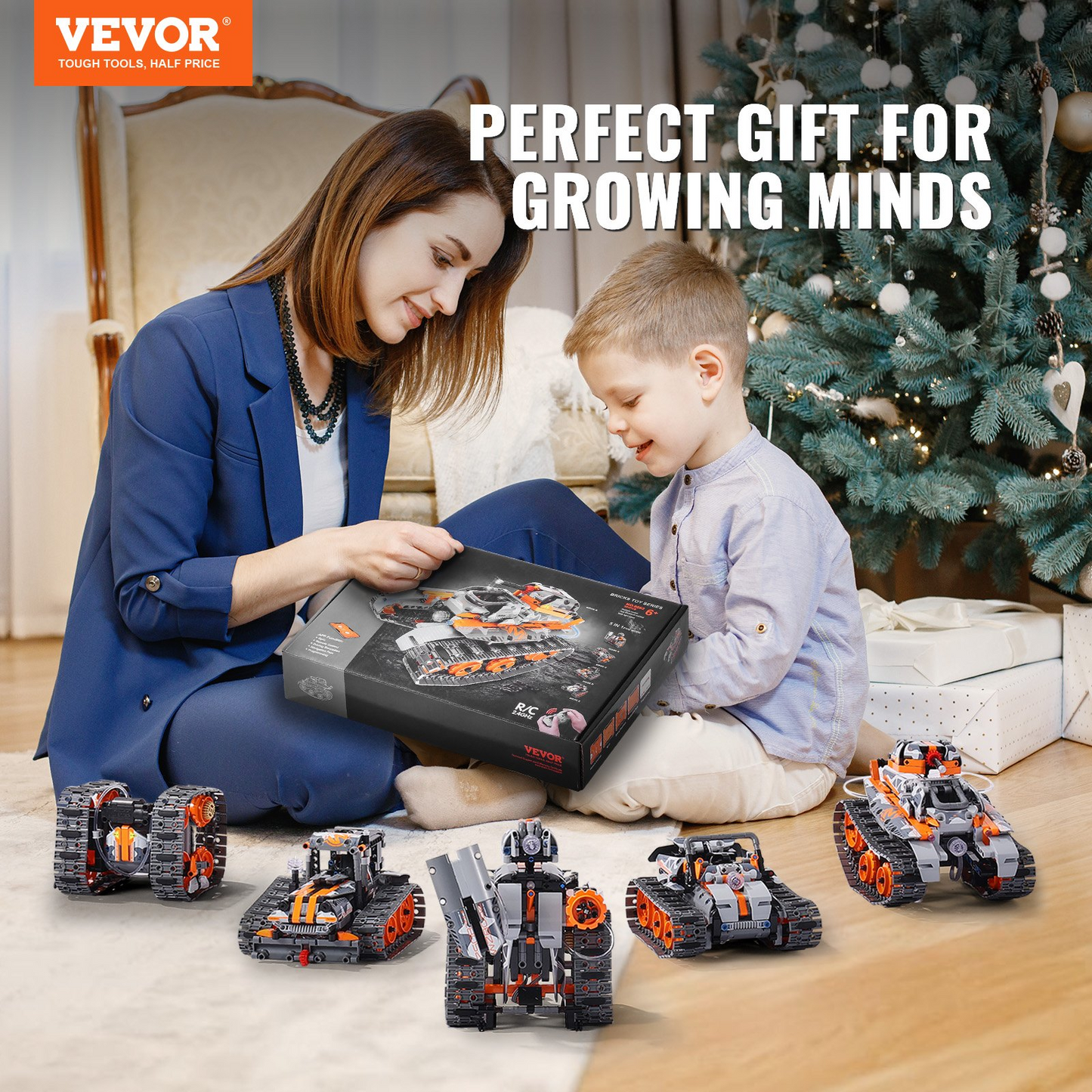 VEVOR STEM Building Toys for Kids 5 in 1 App & Remote Control Car/Robot 554 PCS - Navarrete Furniture