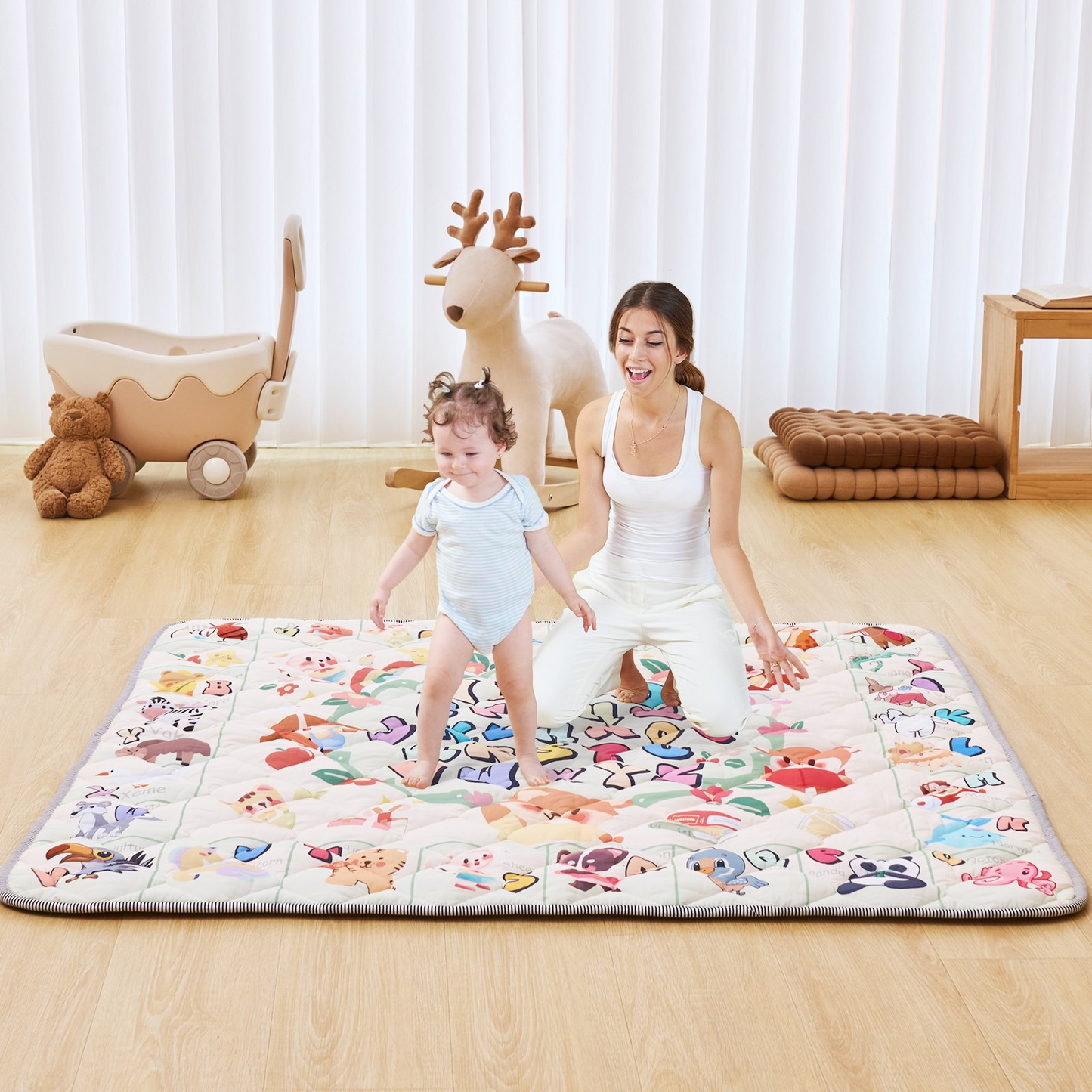 VEVOR 50"x50" Baby Play Mat Kids Crawling Floor Playmat Soft Thickened Mat - Navarrete Furniture
