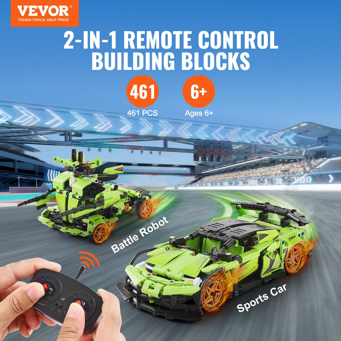 VEVOR STEM Building Toys for Kids 2 in 1 App & Remote Control Car/Robot 461 PCS - Navarrete Furniture
