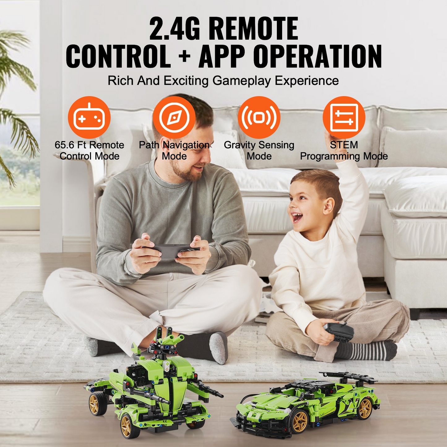 VEVOR STEM Building Toys for Kids 2 in 1 App & Remote Control Car/Robot 461 PCS - Navarrete Furniture