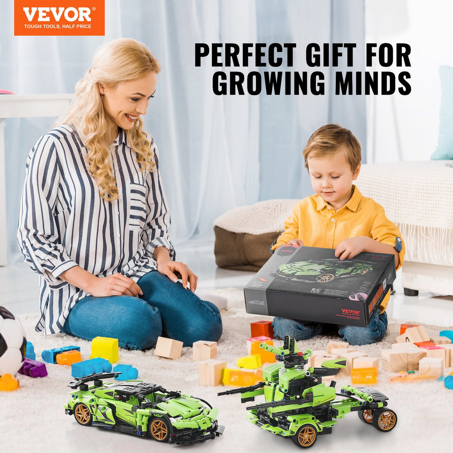 VEVOR STEM Building Toys for Kids 2 in 1 App & Remote Control Car/Robot 461 PCS - Navarrete Furniture