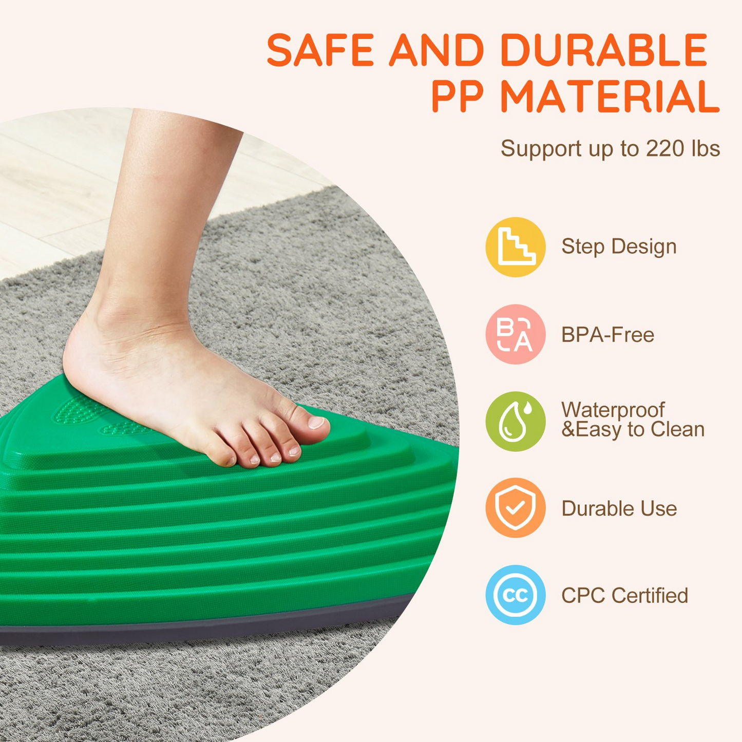 VEVOR Kids Balance Stepping Stones Sensory Obstacle Course 12 PCS Outdoor Indoor - Navarrete Furniture