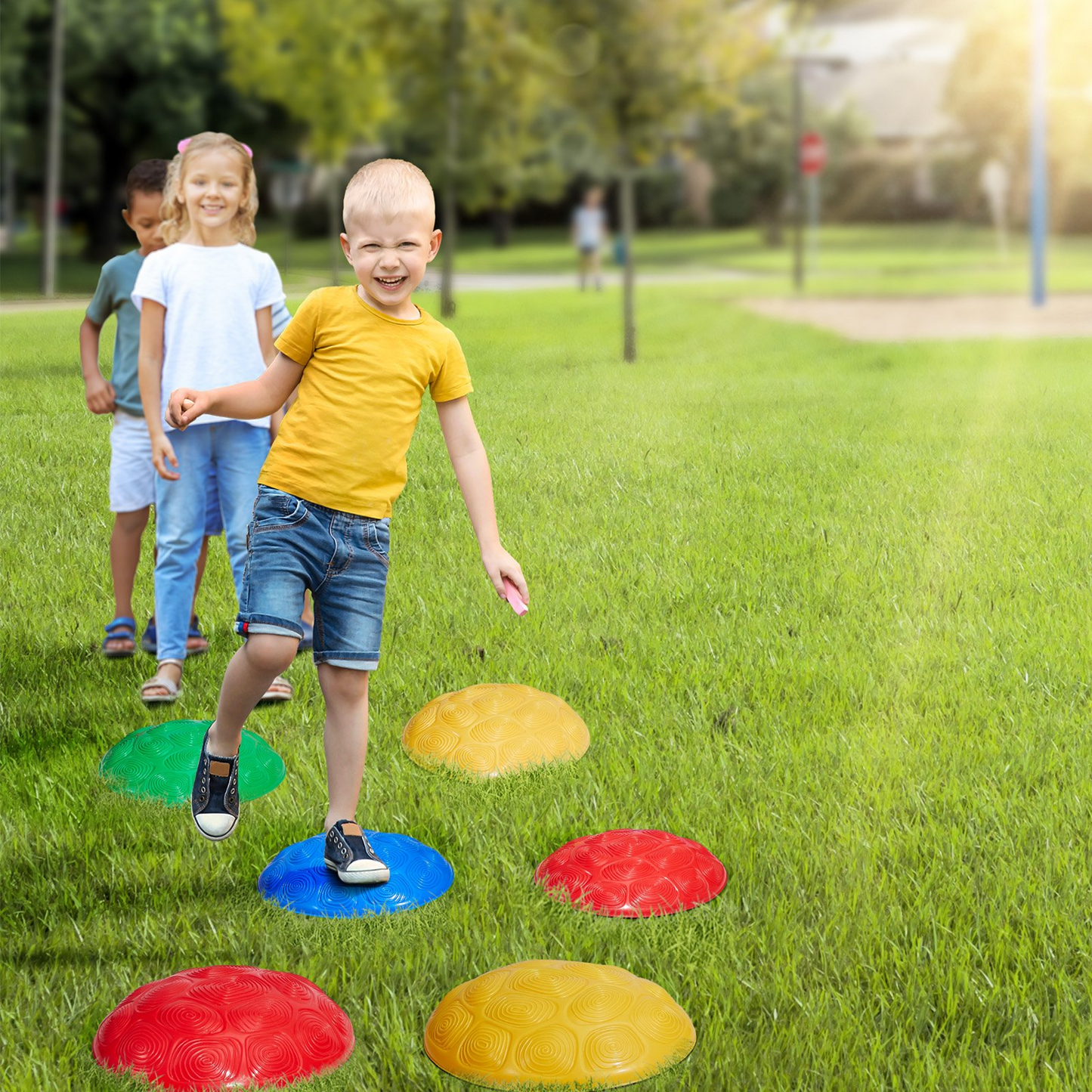 VEVOR Kids Balance Stepping Stones Sensory Obstacle Course 6 PCS Outdoor Indoor - Navarrete Furniture
