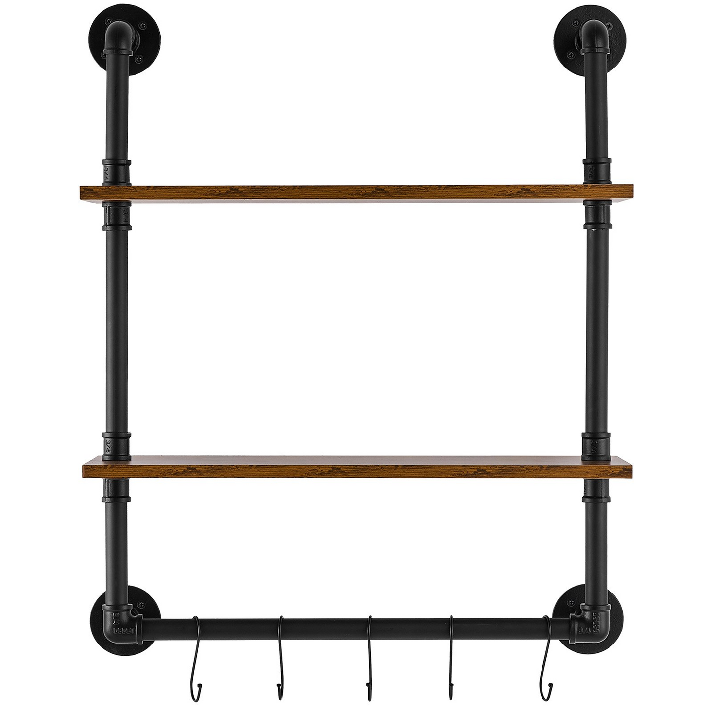 VEVOR Industrial Pipe Shelf 2 Tier 24x7.87in Wall-Mount for Kitchen Bedroom - Navarrete Furniture