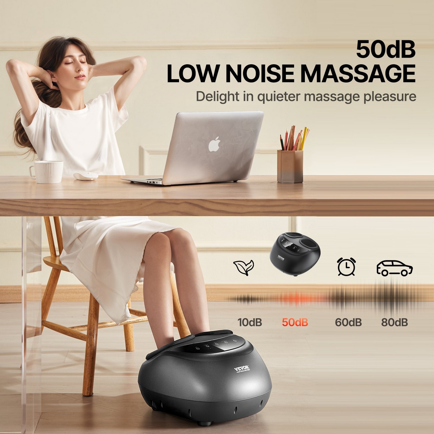 VEVOR Shiatsu Foot Massager Heated Deep Kneading Feet Massager for Pain Relief - Navarrete Furniture
