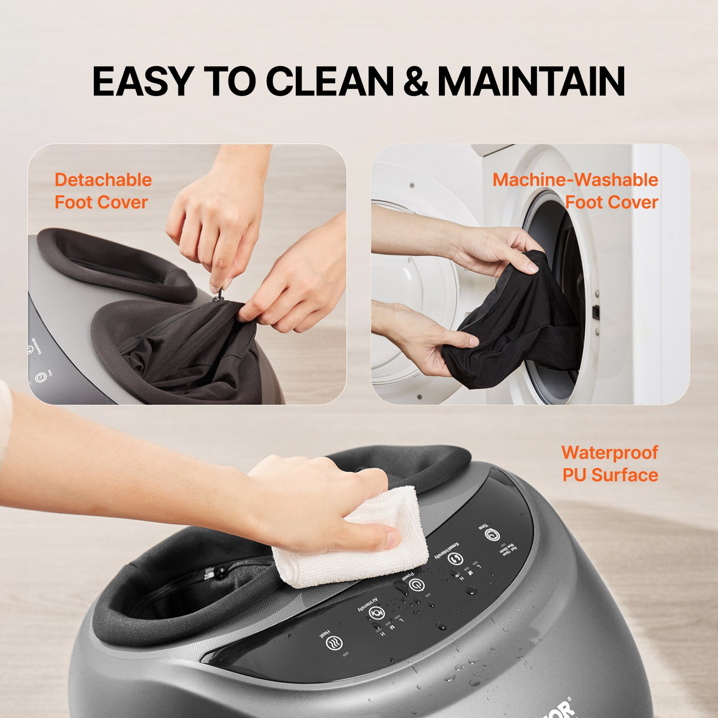 VEVOR Shiatsu Foot Massager Heated Deep Kneading Feet Massager for Pain Relief - Navarrete Furniture