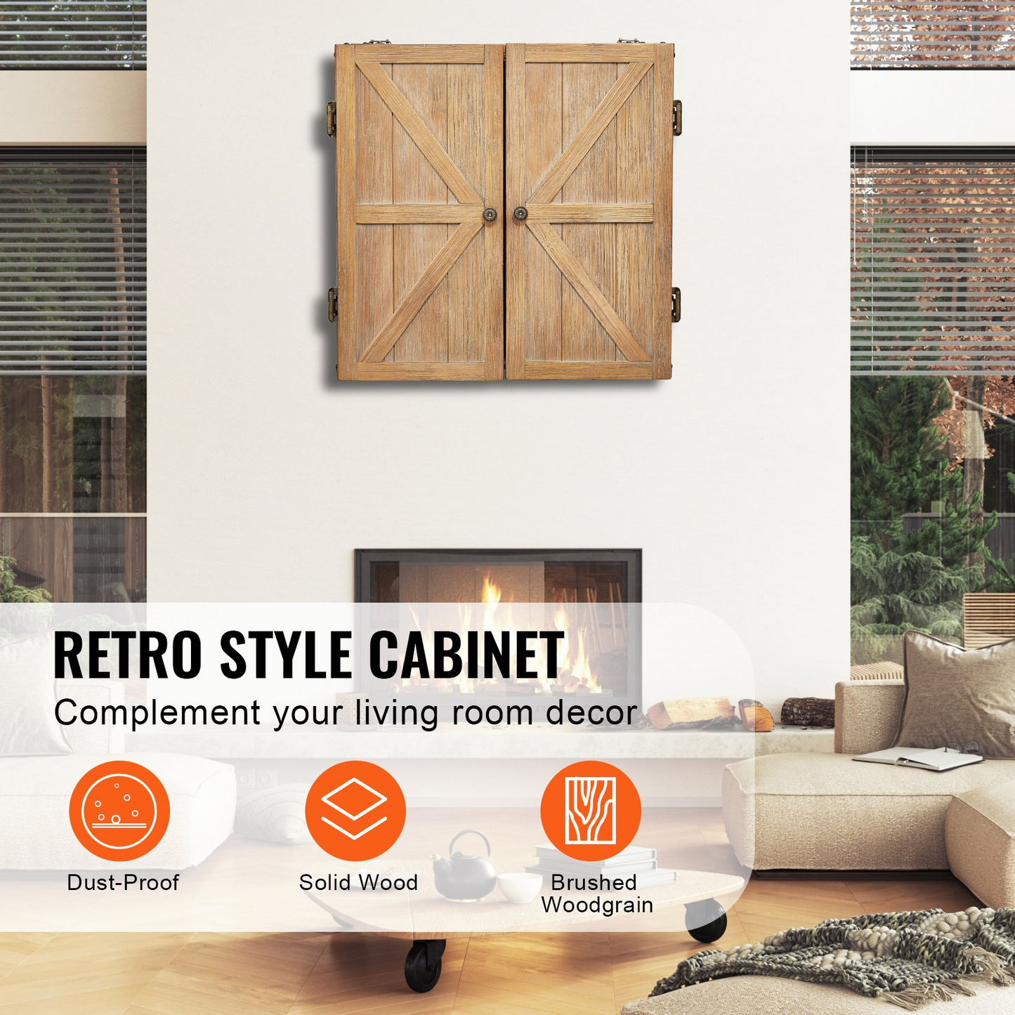 VEVOR Solid Wood Dartboard Cabine Official Size (Dartboard Not Included) - Navarrete Furniture