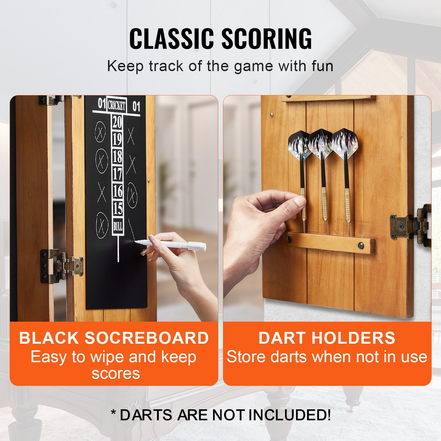VEVOR Solid Wood Dartboard Cabine Official Size (Dartboard Not Included) - Navarrete Furniture