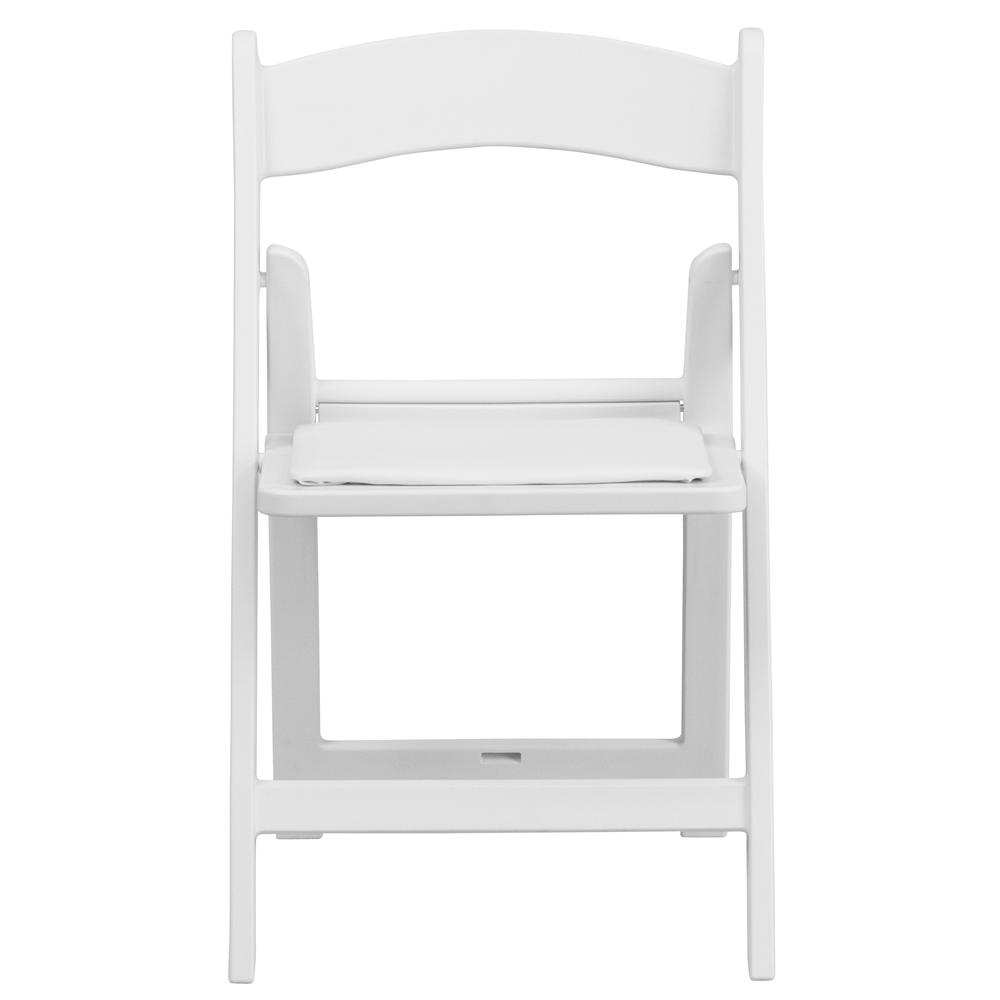 Junior Elegance White Resin Folding Chair with Cushioned Seat - Perfect for Kids - Navarrete Furniture