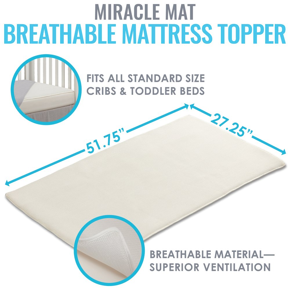 LA Baby Breathable Miracle Mat - Superior Ventilation Crib Mattress Topper - Navarrete Furniture