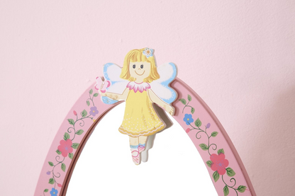 Playful Pink Kids' Standing Mirror - Fun & Stylish Wooden Stand