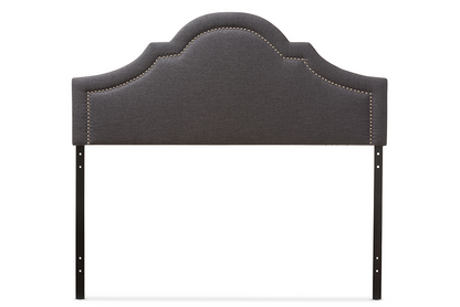 Rita Modern and Contemporary Dark Grey Fabric Upholstered Full Size Headboard