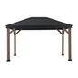 Sunjoy Cedarville 11 x 13 ft Outdoor Black Steel Hardtop Gazebo with Skylight