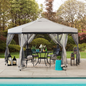 Outdoor Portable Hexagon Steel Frame Soft Top Pop Up Gazebo with Instant Canopy/Tent - Sunjoy