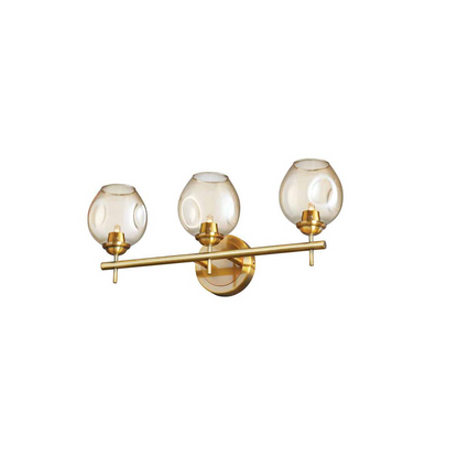 3LT Halogen Vanity VB, Champagne Glass - Elegant Lighting Fixture for Bathroom and Spa Rooms