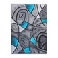 8' x 10' Turquoise Abstract Area Rug - Contemporary Design, Stain-Resistant, Ultra-Soft Olefin Fibers