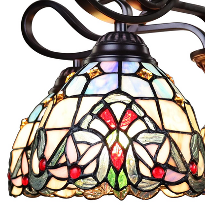 CHLOE Lighting GRENVILLE Victorian Tiffany-Style Dark Bronze 5 Light Chandelier 25" Wide