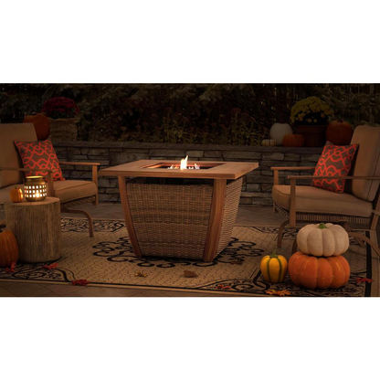 Fire Pit Outdoor Wicker Propane Gas Fire Pit Table - Hidden Propane Tank Fire Pits