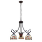 CHLOE Lighting GRENVILLE Tiffany-Style Blackish Bronze 3-Light Victorian Mini-Chandelier 25" Wide