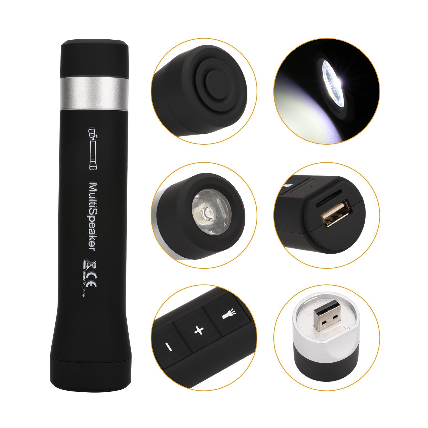 Ultimo Multimo 5-in-1 Bike Speaker – Bluetooth, MP3, Power Bank, LED Light - Navarrete Furniture