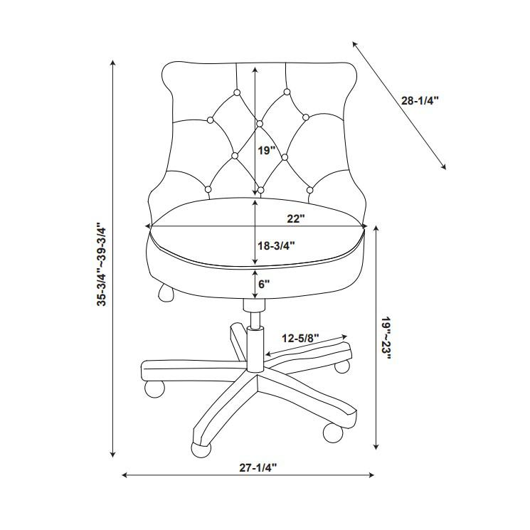 Sinclair Office Chair, Aqua - Stylish and Comfortable