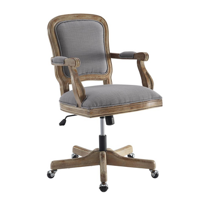 Maybell Office Chair, Light Gray - Rustic Farmhouse Design