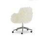 Fiona Faux Fur Office Chair, White - Stylish and Comfortable