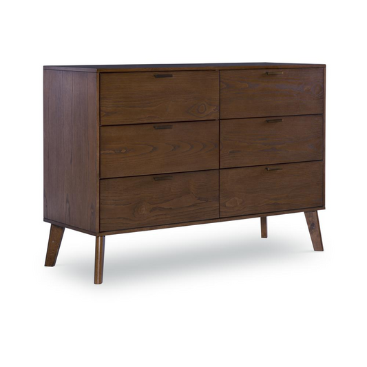 Reid Dresser - Mid Century Modern Bedroom Double Dresser with Six Drawers