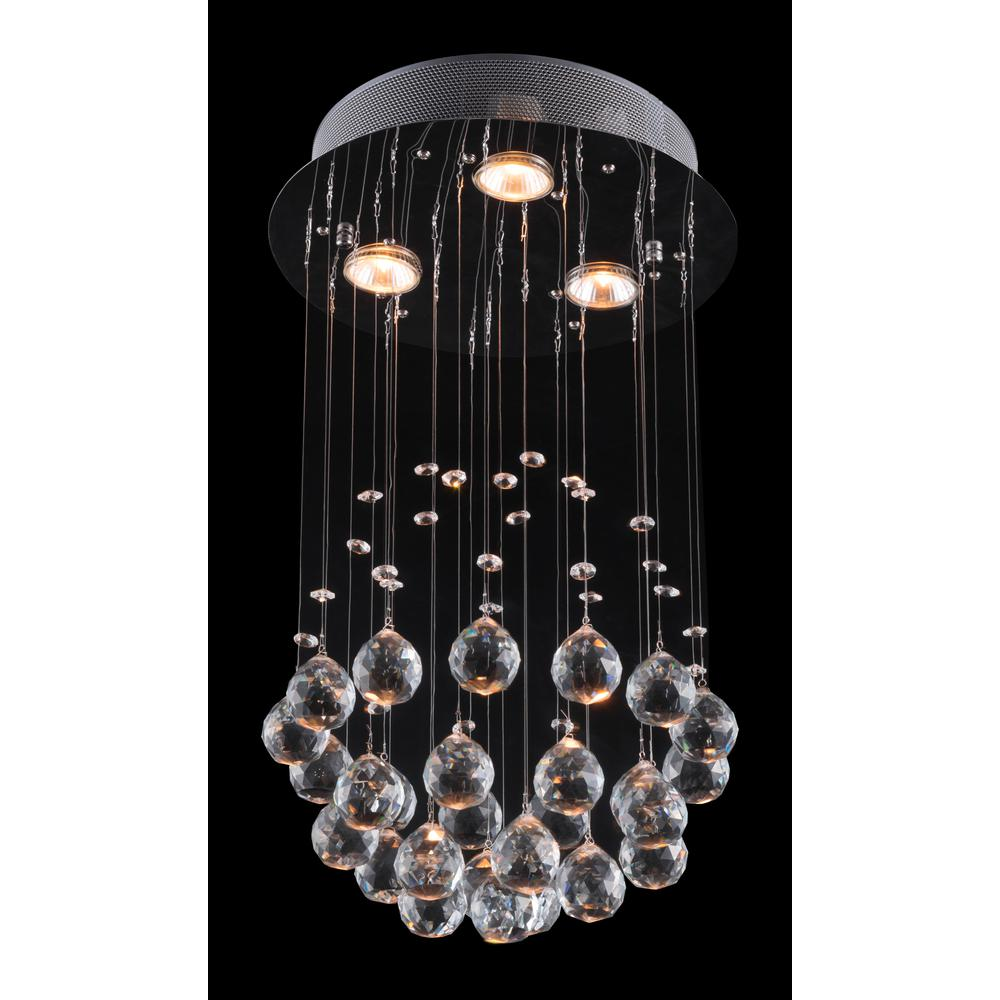 Pollow Ceiling Lamp Chrome - Elegant Crystal Tear Drop Design