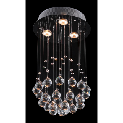 Pollow Ceiling Lamp Chrome - Elegant Crystal Tear Drop Design