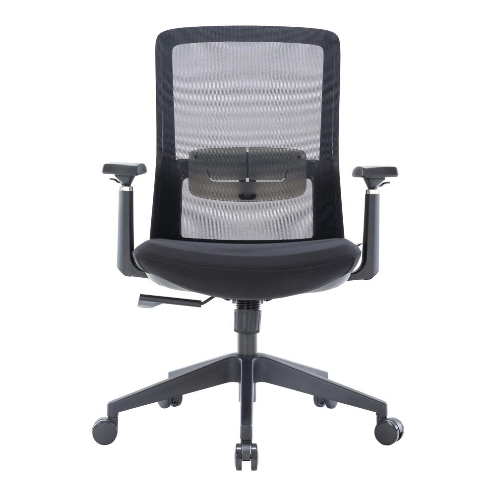 LeisureMod Ingram Modern Office Task Chair with Adjustable Armrests, Black