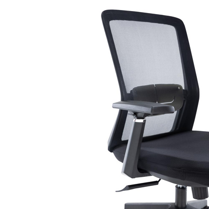 LeisureMod Ingram Modern Office Task Chair with Adjustable Armrests, Black