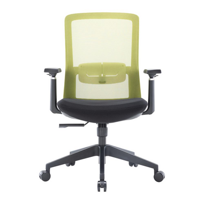 LeisureMod Ingram Modern Office Task Chair with Adjustable Armrests - Green | Comfortable & Stylish