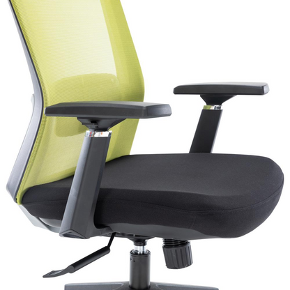 LeisureMod Ingram Modern Office Task Chair with Adjustable Armrests - Green | Comfortable & Stylish