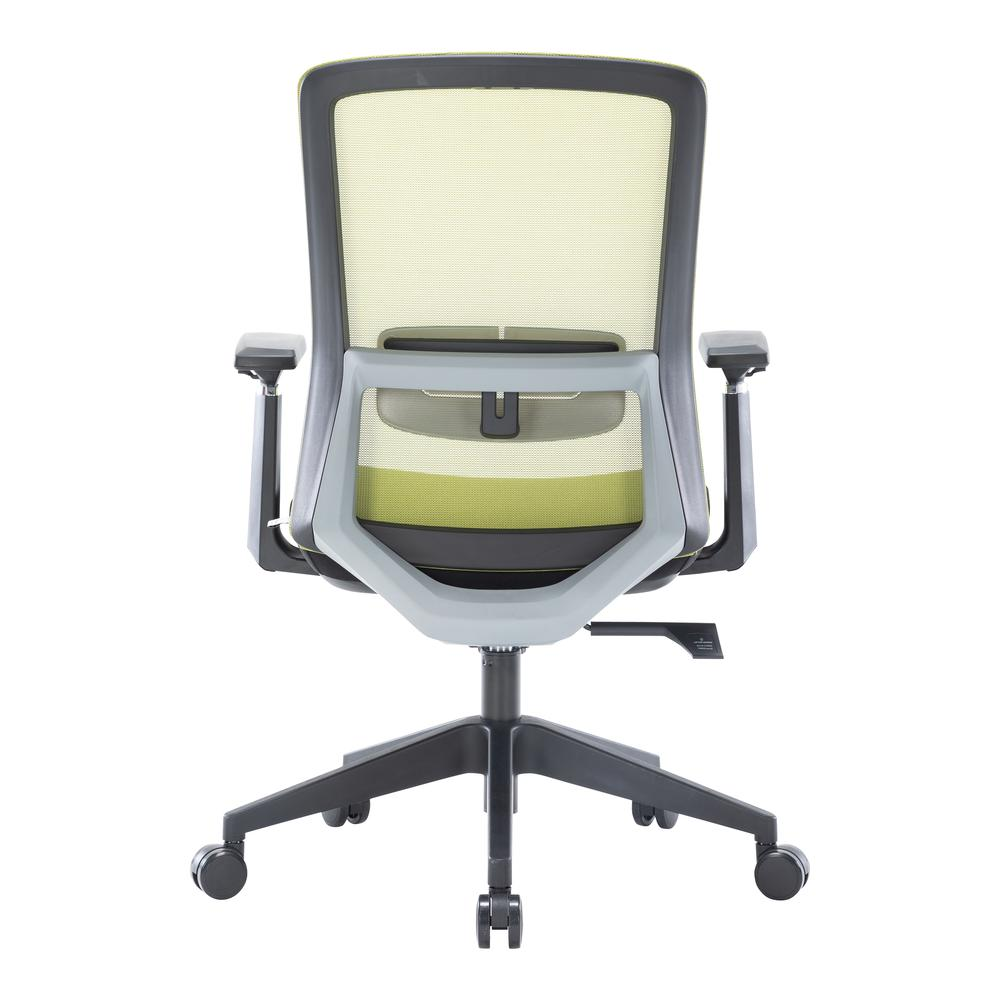 LeisureMod Ingram Modern Office Task Chair with Adjustable Armrests - Green | Comfortable & Stylish