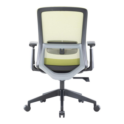 LeisureMod Ingram Modern Office Task Chair with Adjustable Armrests - Green | Comfortable & Stylish