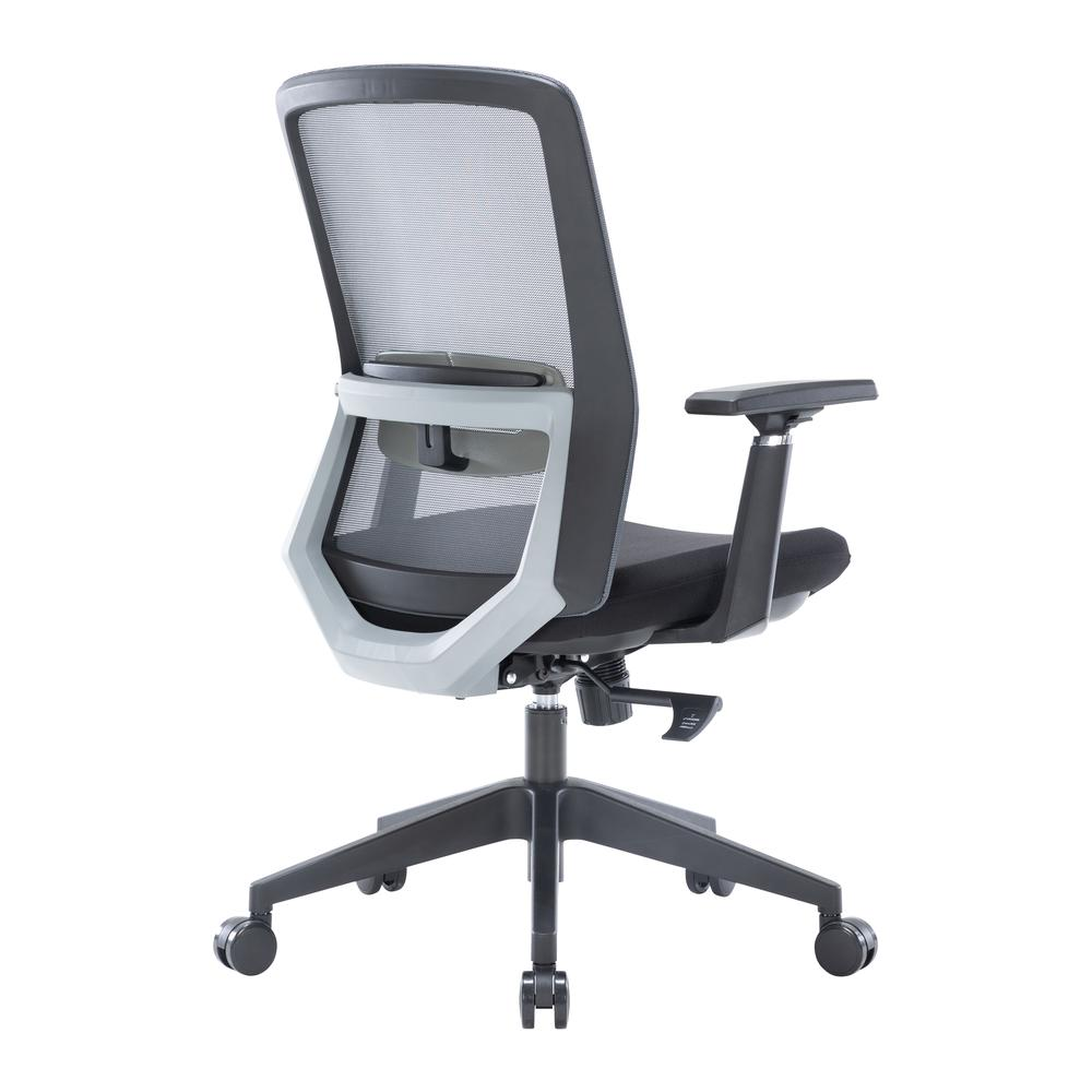 LeisureMod Ingram Modern Office Task Chair with Adjustable Armrests, Grey