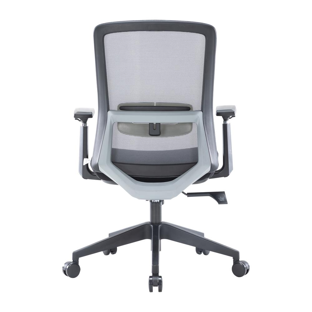 LeisureMod Ingram Modern Office Task Chair with Adjustable Armrests, Grey