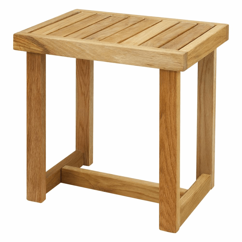 18" Shower Bench with Solid American White Oak - Navarrete Furniture