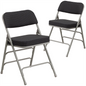 Set of 2 Padded Metal Folding Chairs, 300 lb Capacity, Upholstered Comfort