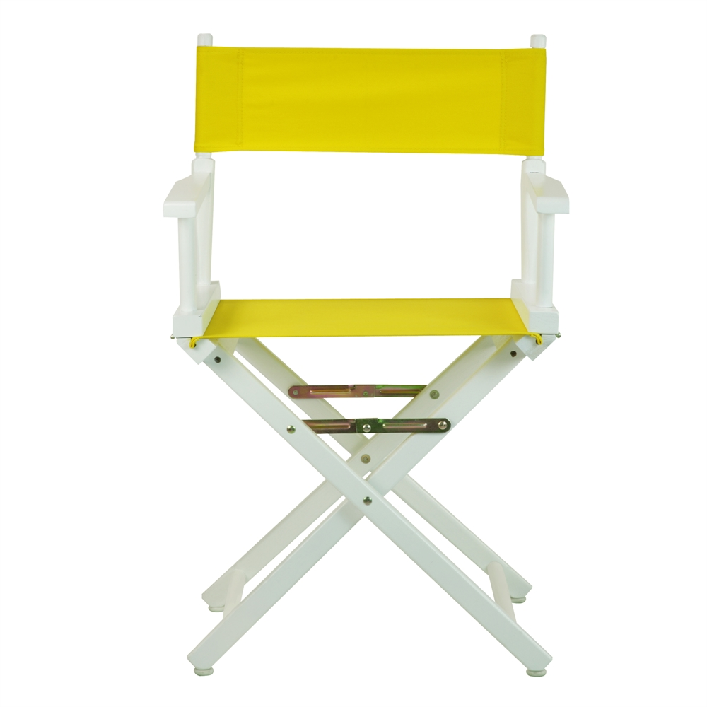 18" Director's Chair White Frame-Yellow Canvas - Portable and Sturdy | Shop Now!