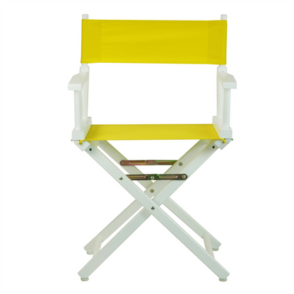 18" Director's Chair White Frame-Yellow Canvas - Portable and Sturdy | Shop Now!