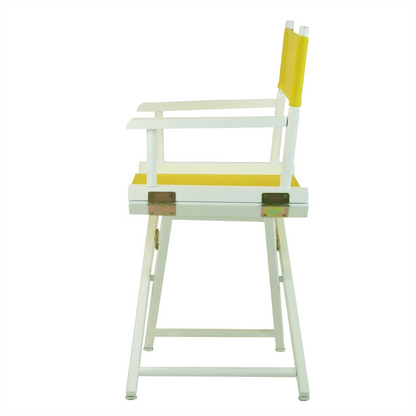 18" Director's Chair White Frame-Yellow Canvas - Portable and Sturdy | Shop Now!